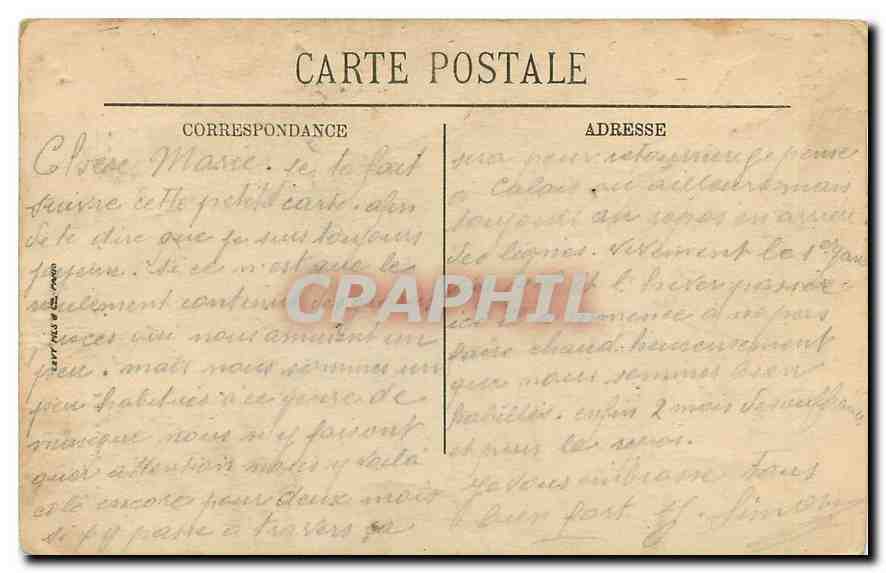 CPA Guerre 1914-1915 Interieur de l'Eglise de Pervyse apres le bombardement  — Rückseite