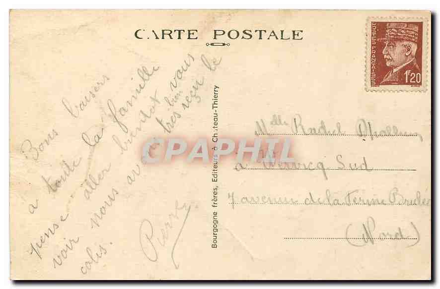 CPA Statue du Marechal Gallieni elevee par la Ville de Paris a Trilbardou  — Rückseite