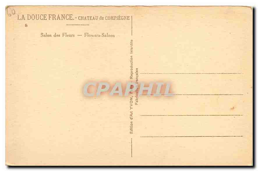 Salon des Fleurs — Château de Compiègne — Édition d'Ad YVON — Rückseite