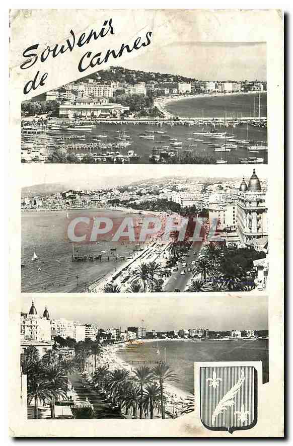 CPA Cannes Le Port le Casino et la Croisette Vue generale la Croisette et le Suquet Le Boulevard et 