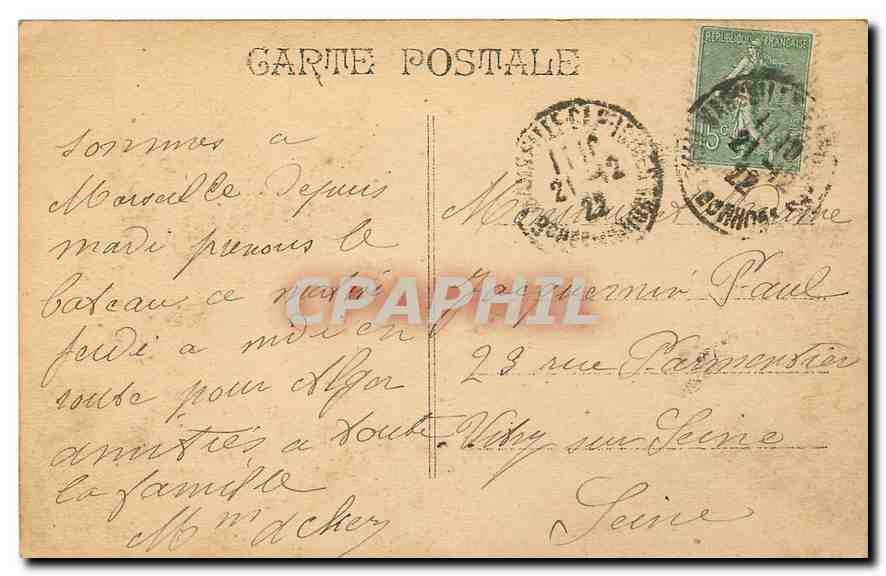 CPA Marseille La Corniche Anse du Prophete  — Verso