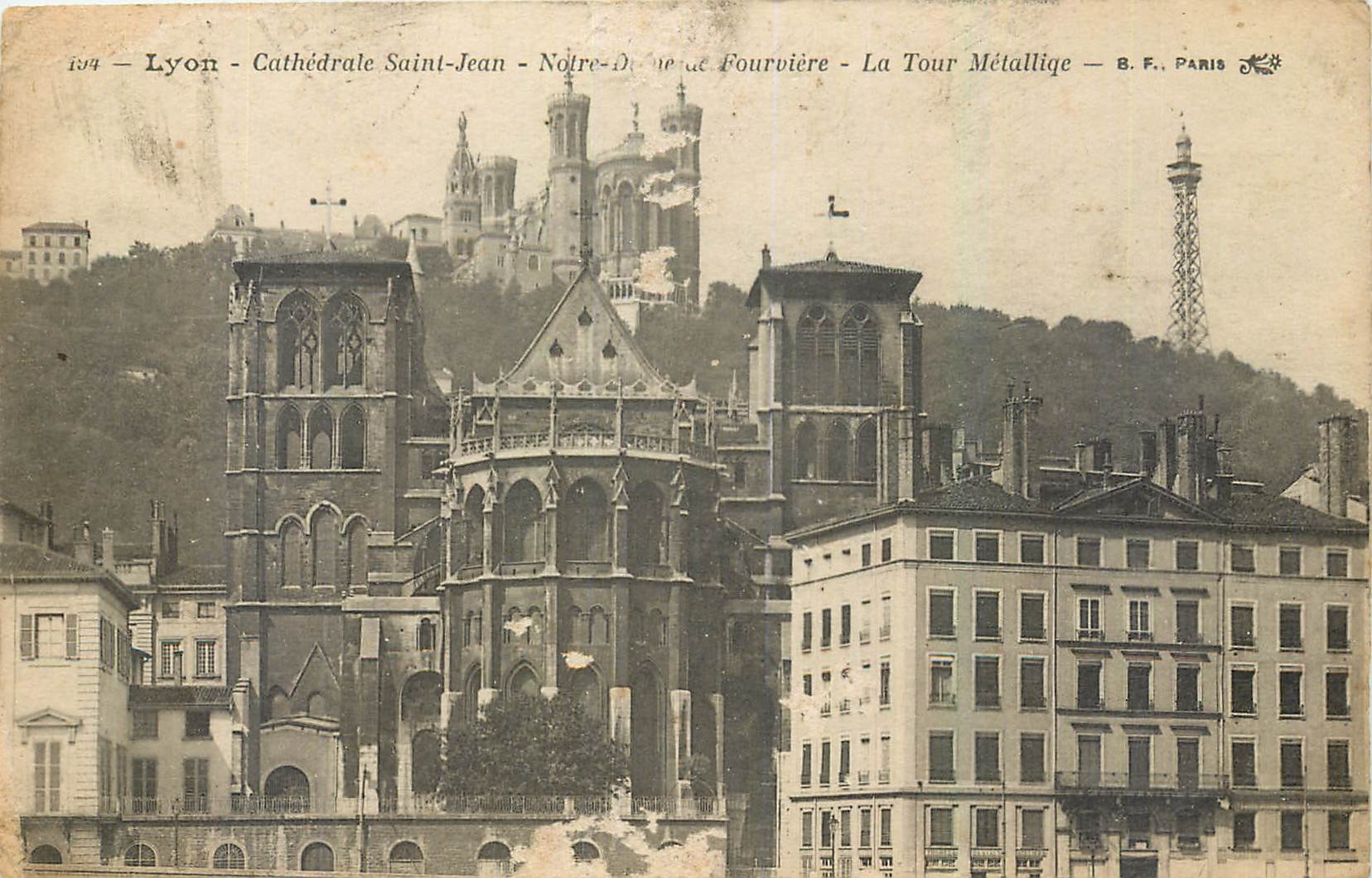 CPA Lyon Cathedrale Saint Jean Notre Dame de Fourviere La Tour Metallique 