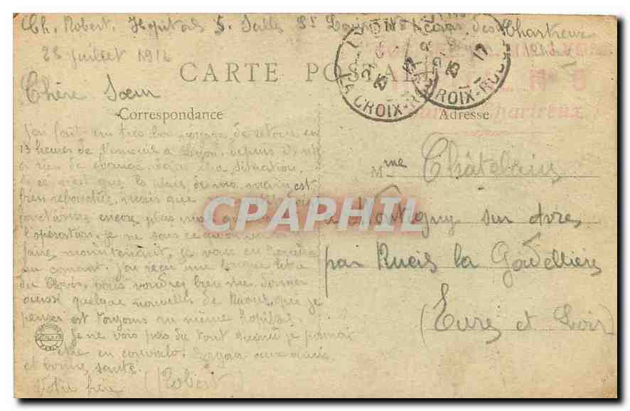 CPA Lyon Cathedrale Saint Jean Notre Dame de Fourviere La Tour Metallique  — Verso