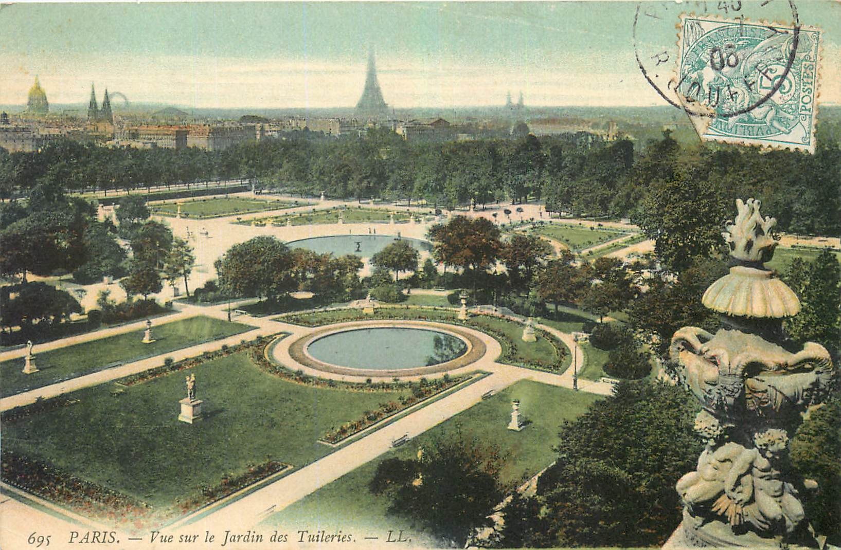 CPA Paris Vue sur le Jardin des Tuileries 