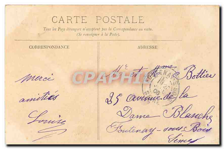 CPA Paris Vue sur le Jardin des Tuileries  — Rückseite
