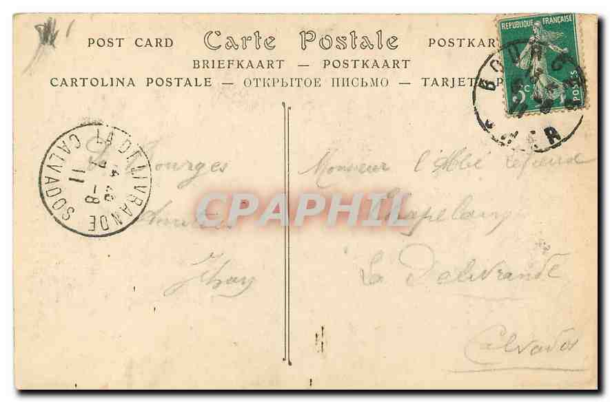 CPA Bourges La Cathedrale Voussure du Portail central  — Rückseite