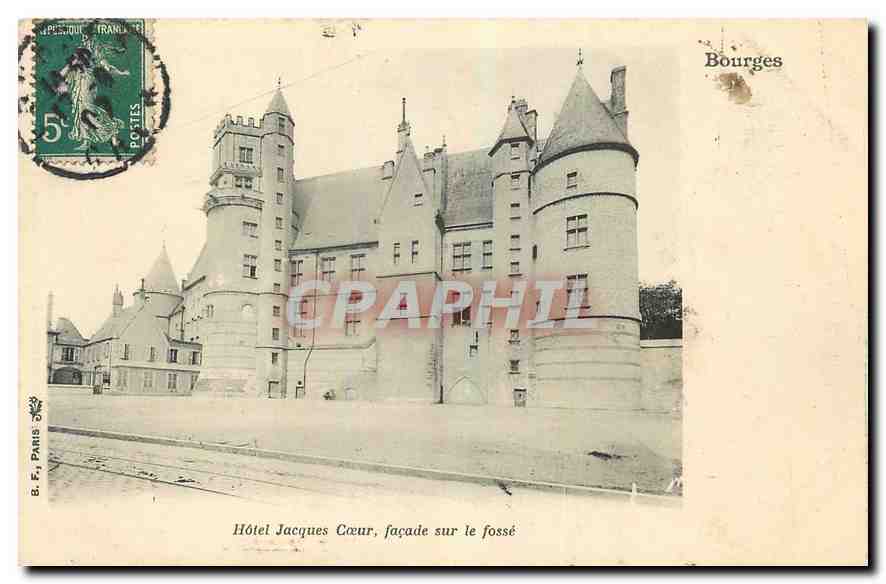 CPA Bourges Hotel Jacques Coeur facade sur le fosse 