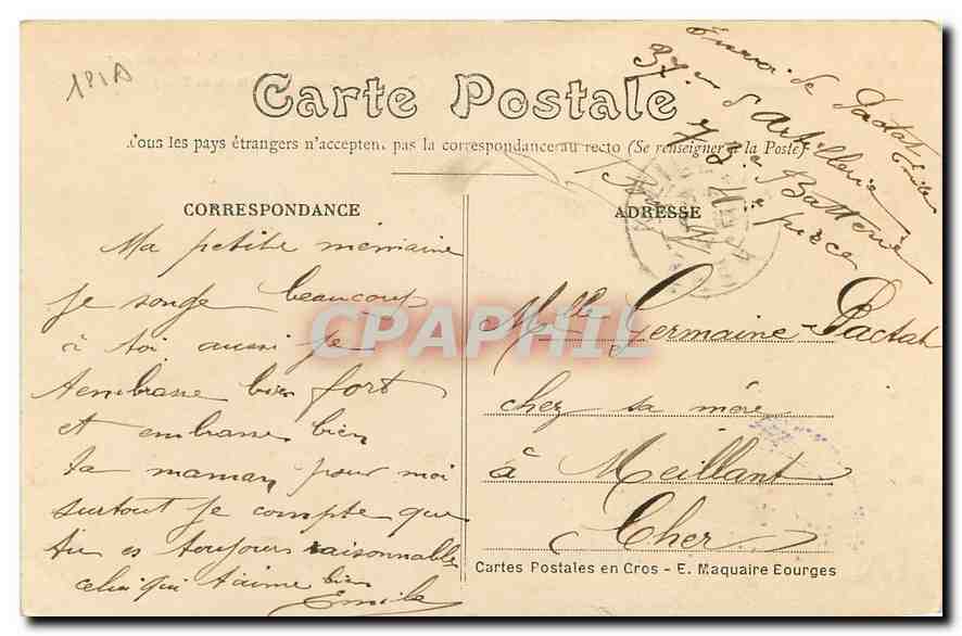 CPA Bourges Palais Jacques Coeur Vue prise de la Place Berry  — Rückseite