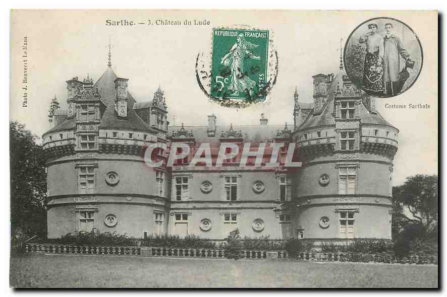 CPA Sarthe Chateau du Lude Costume Sarthois Folklore