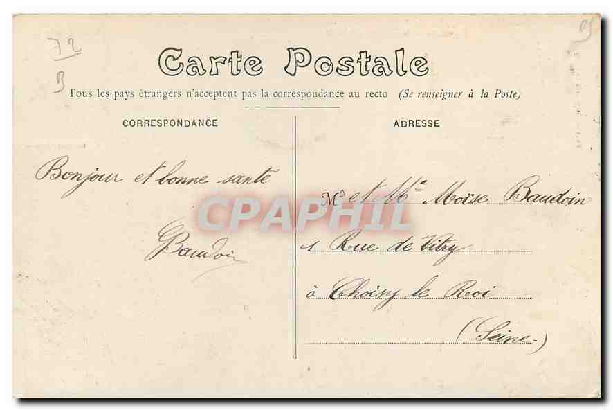CPA Sarthe Chateau du Lude Costume Sarthois Folklore — Rückseite