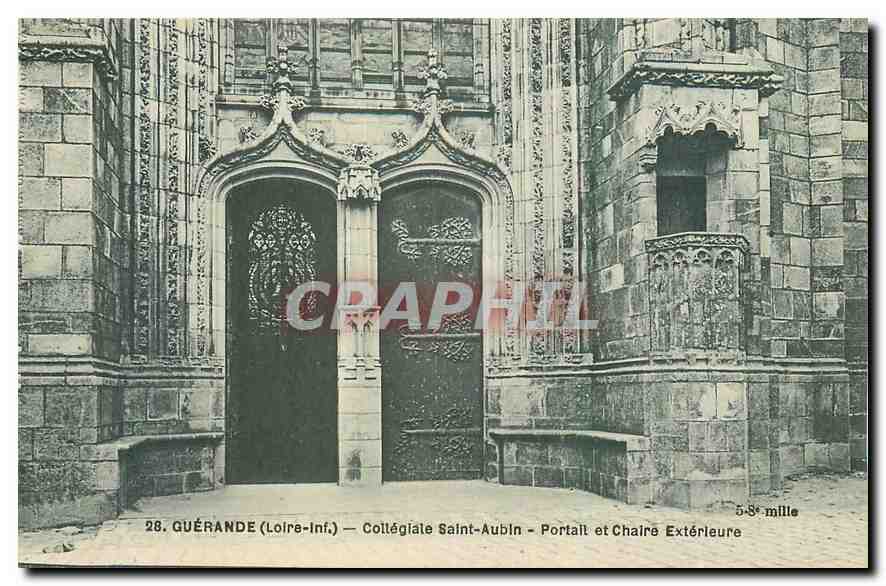 CPA Guerande Loire Inf Collegiale Saint Aubin Portail et Chaire Exterieure 