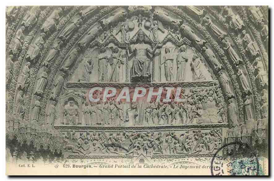 CPA Bourges Grand Portail de la Cathedrale Le Jugement dernier 
