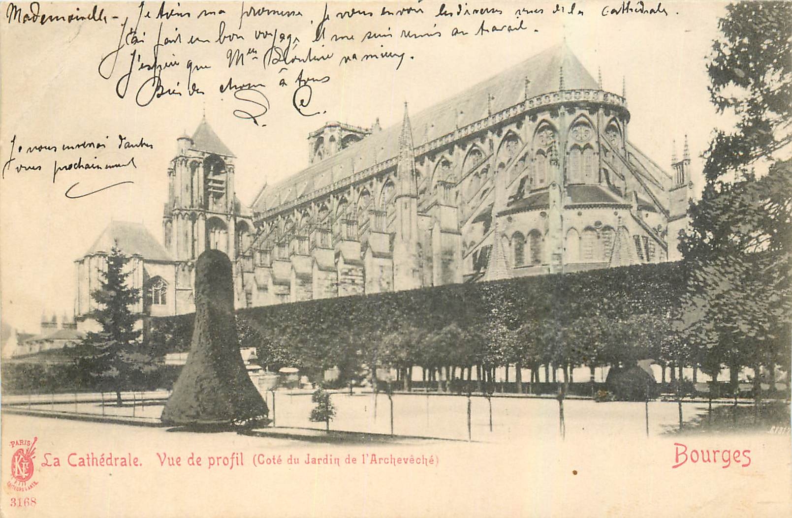 CPA Bourges La Cathedrale Vue de profil Cote du Jardin 