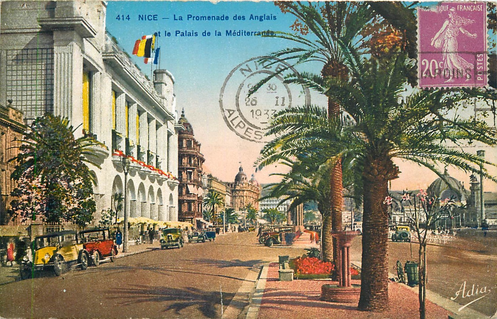 CPA Nice La Promedae des Anglais et le Palais de la Mediterranee 