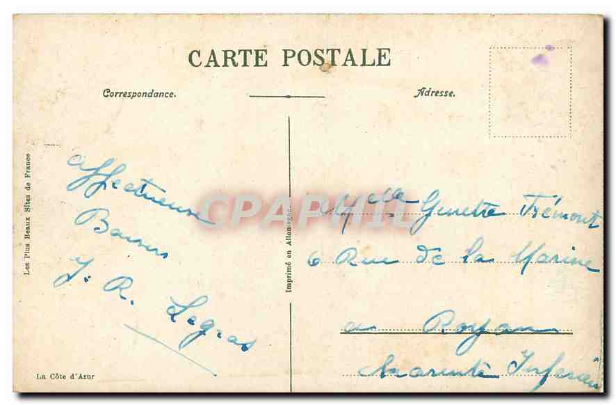 CPA Cannes La Plage et les Hotels  — Rückseite