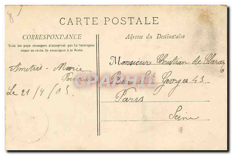 CPA Marseille La Corniche Le Pont de la Fausse Monnaie  — Verso