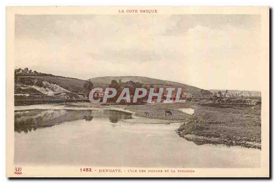 CPA La Cote Basque Hendaye l'Ile des Faisans et la Bidassoa 