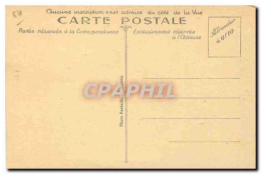 CPA Biarritz Golfe de Gascogne Les Bords de l'Ocean  — Verso
