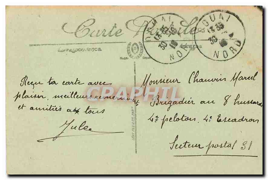 CPA Les Ruines de la Grande Guerre Angle de la Grand Place et de la Rue Douai — Rückseite