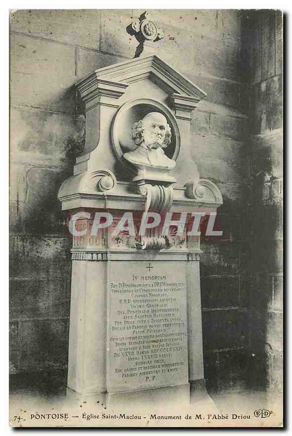 CPA Pontoise Eglise Saint Maclou Monument de M l'Abbe Driou 