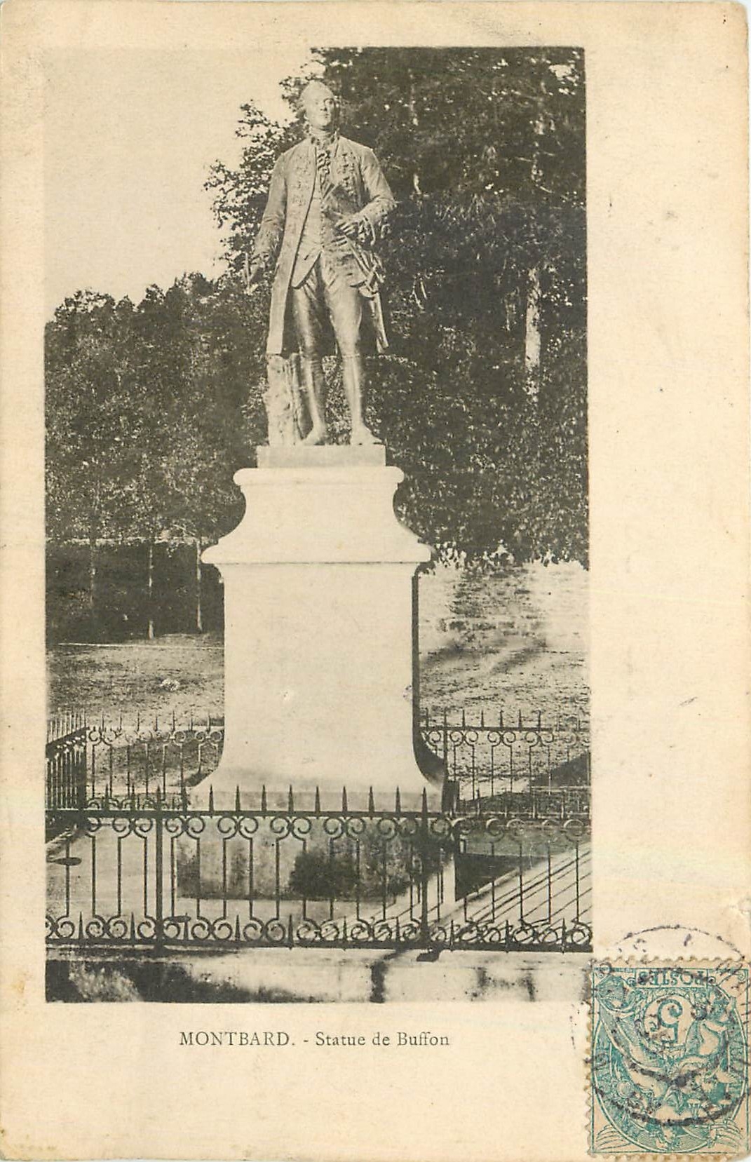 CPA Montbard Statue de Buffon 
