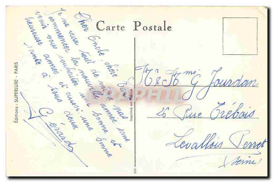 CPA Bonne annee — Rückseite