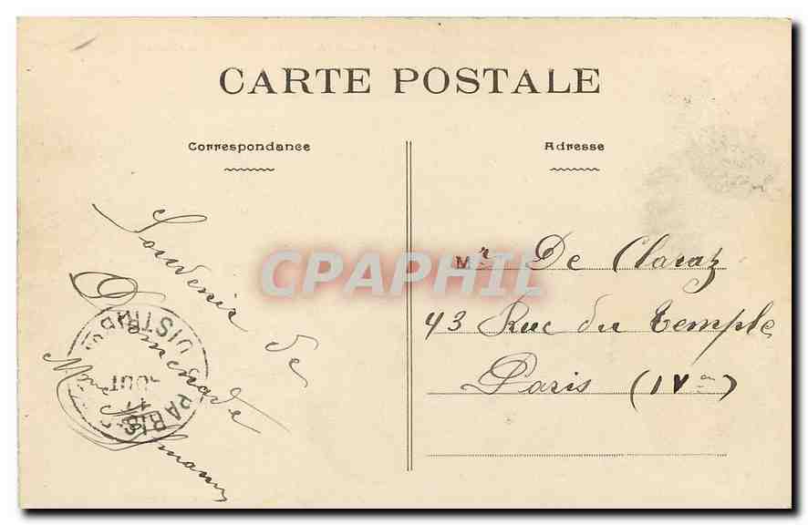 CPA Ardes Couze Valle de la Couze Roche du Bas d'Enclos  — Rückseite