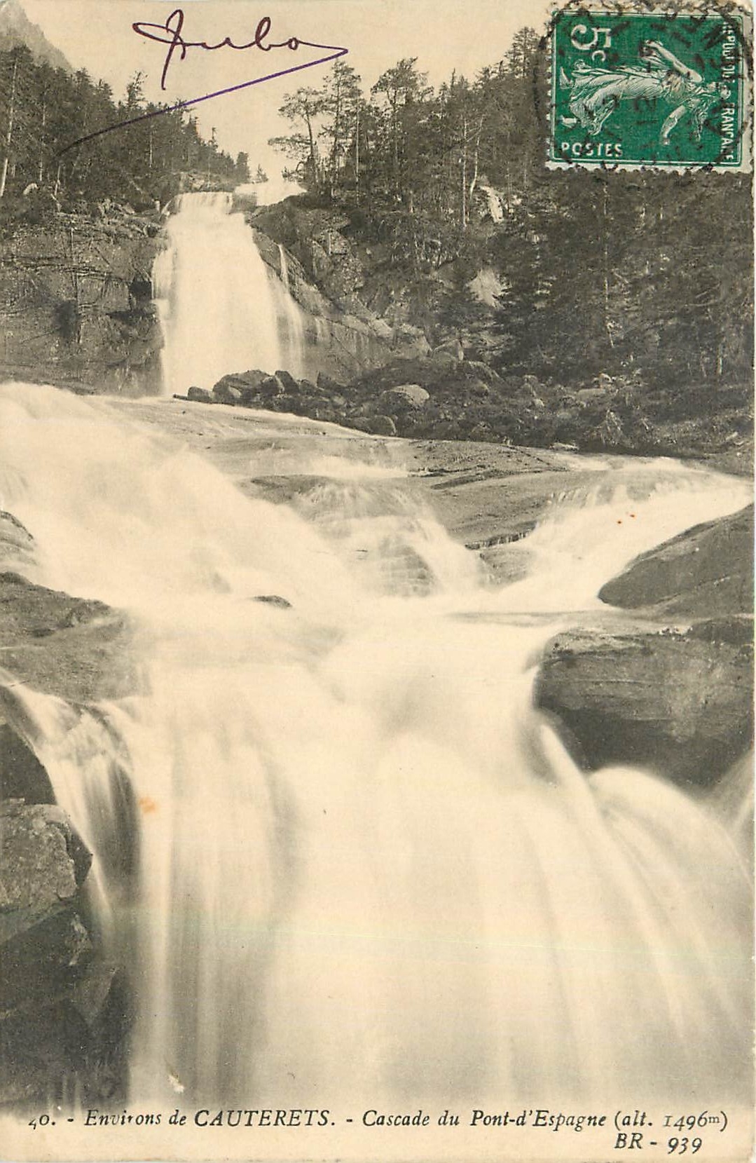 CPA Environs de Cauterets Cascade du Pont d'Espagne 