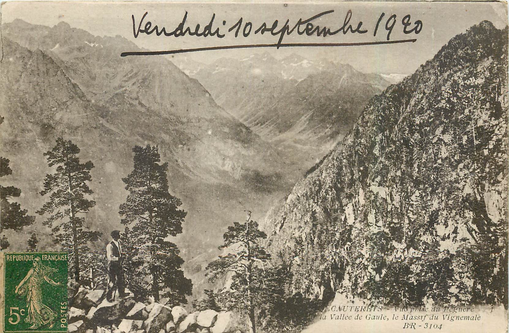 Cauterets — Vue prise du Pégüère, la Vallée de Gaule, le Massif du Vignemale — BR-3104
