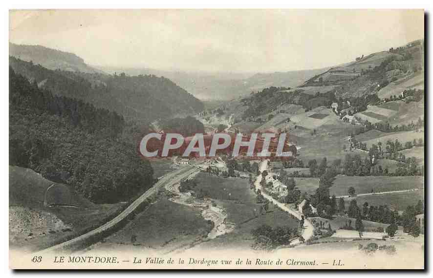 Le Mont-Dore — La Vallée de la Dordogne vue de la Route de Clermont — L.L. — n°63