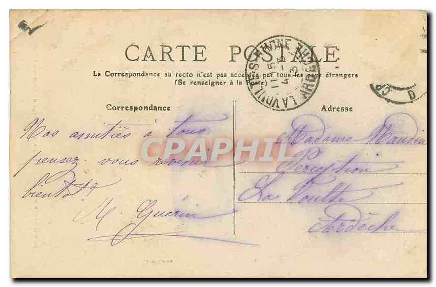 CPA St Aignan sur Escallier d'Honneur du Chateau  — Rückseite