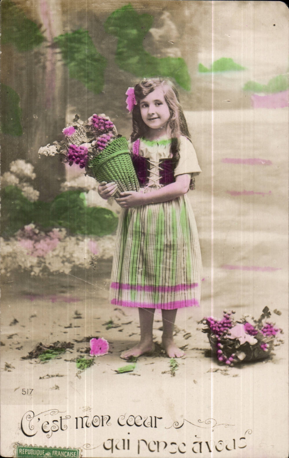 CPA Fantaisie Enfant C'est mon coeur qui pense a vous