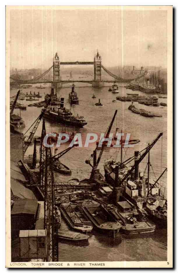 Grande Bretagne Great BRitain London Londres CPA Tower bridge and River Thames