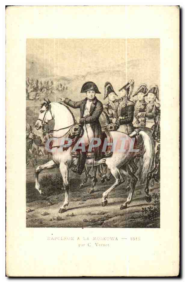 CPA Cheval Militaria Militaire Napoleon a la moskowa 1812 
