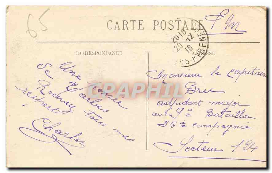 CPA Route de Pierrefitte a Cauterets — Rückseite