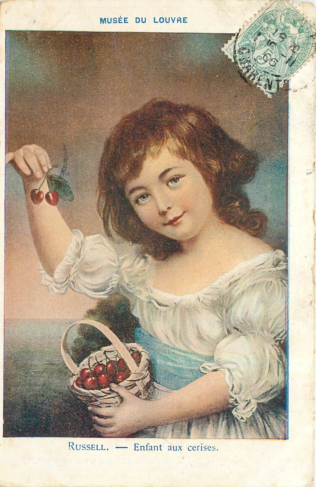 CPA Musee du Louvre Russeli Enfant aux Cerises 