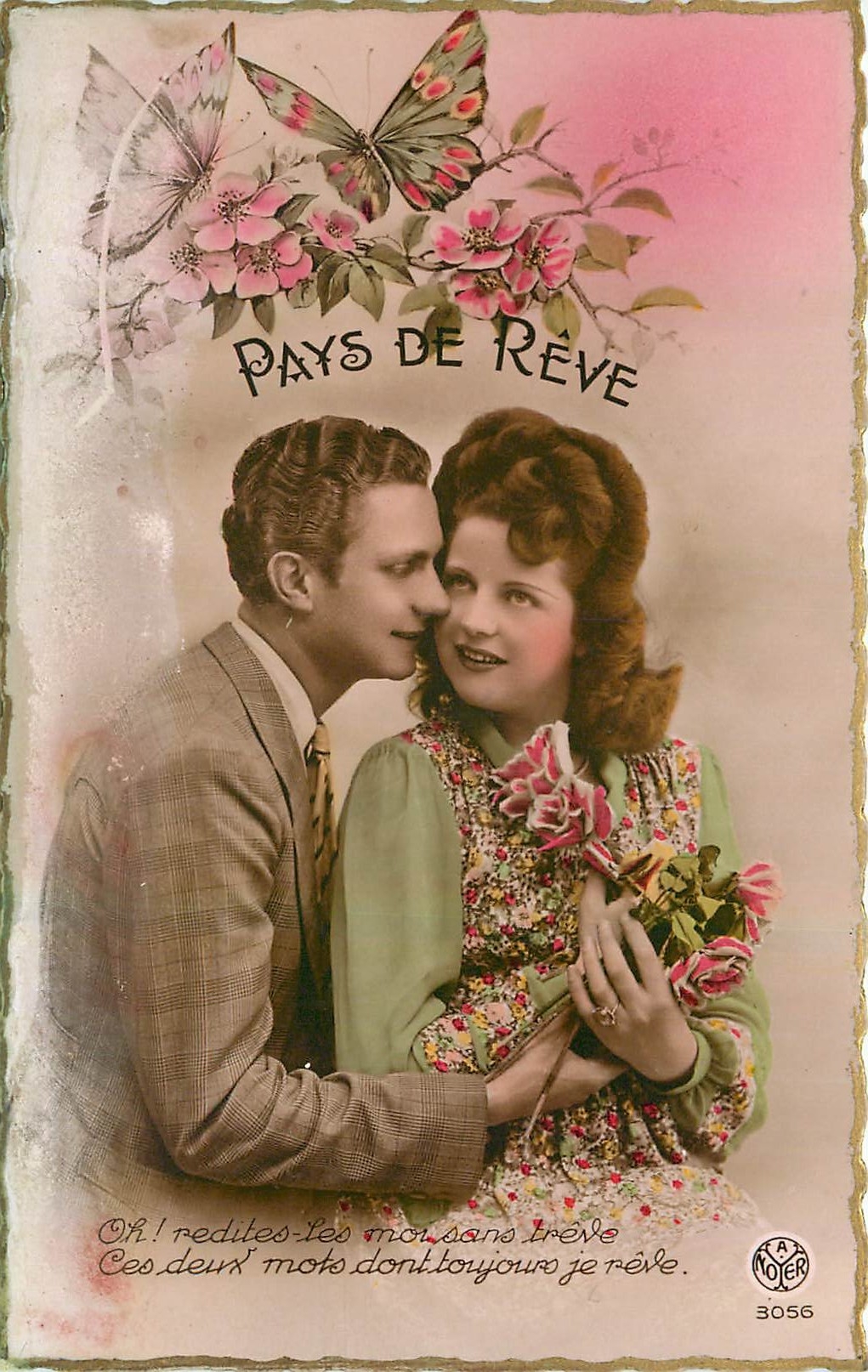 CPA Pays de Reve Femme Papillon