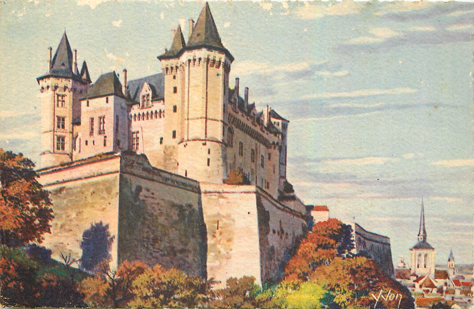 CPA La Douce France Chateaux de la Loire Chateau de Saumur 