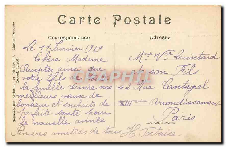 CPA Monthlery Pittoresque Montlhery S et O La tour de Monthlery  — Rückseite