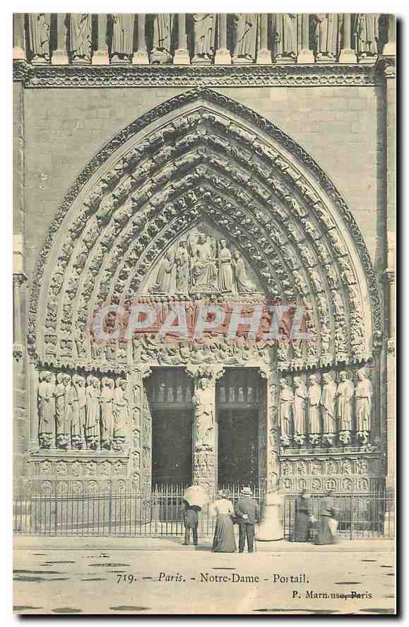CPA Paris Notre Dame Portail 
