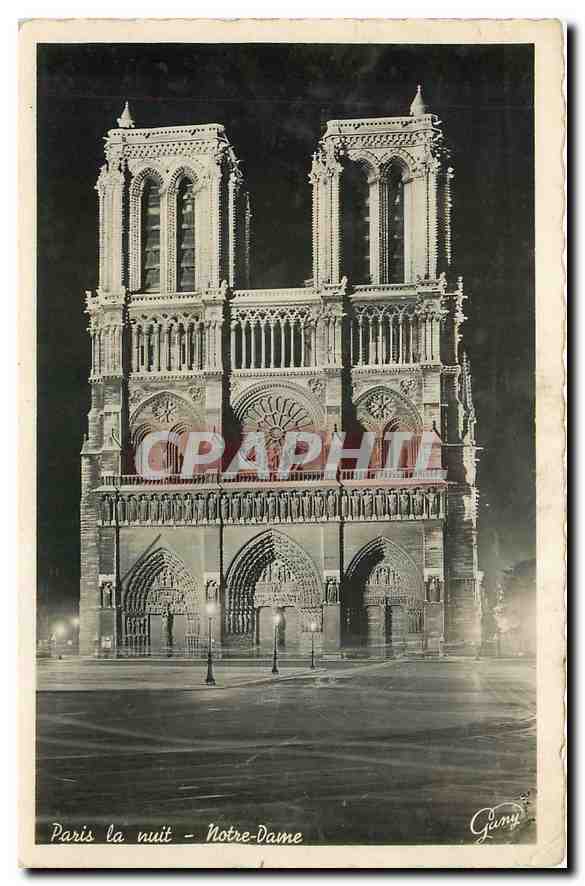 CPA Paris la Nuit Notre Dame 