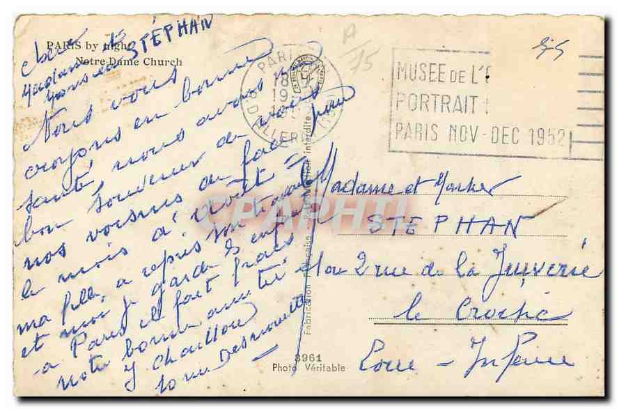 CPA Paris la Nuit Notre Dame  — Rückseite