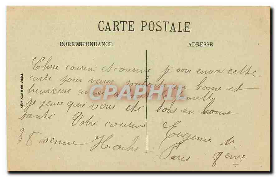 CPA Paris Panorama pris de l'Arc de Triomphe sur les Avenues Hoche et Friedland  — Rückseite
