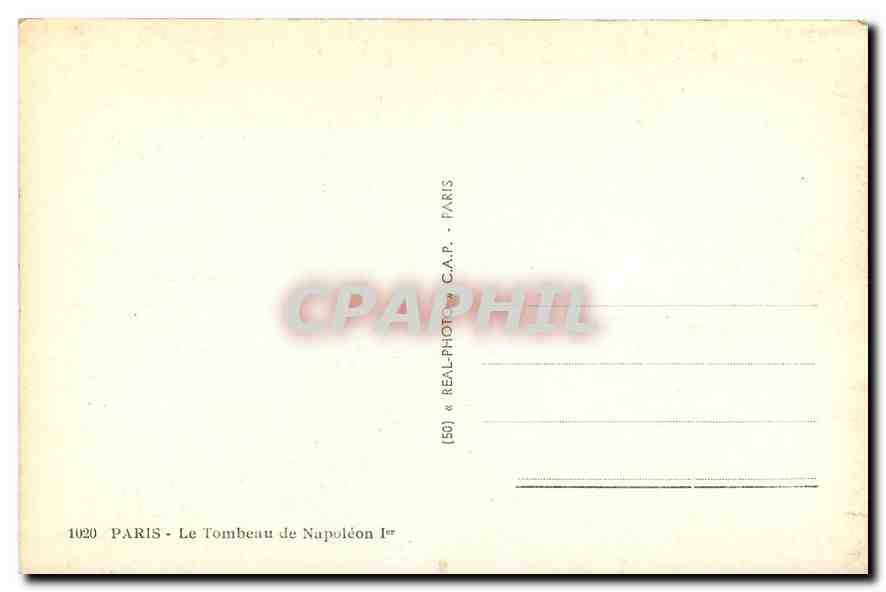 CPA Paris Le Tombeau de Napoleon I  — Rückseite