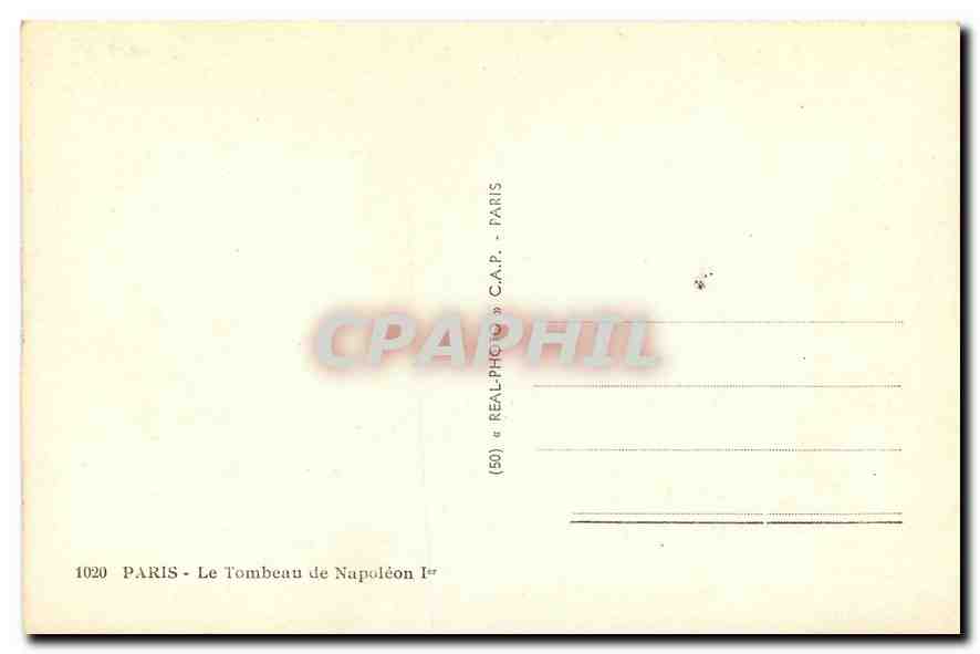 CPA Paris Le Tombeau de Napoleon I  — Verso