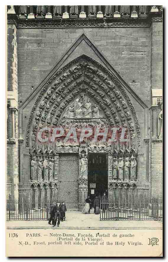 CPA Paris Notre Dame Portail de gauche Portail de la Vierge 
