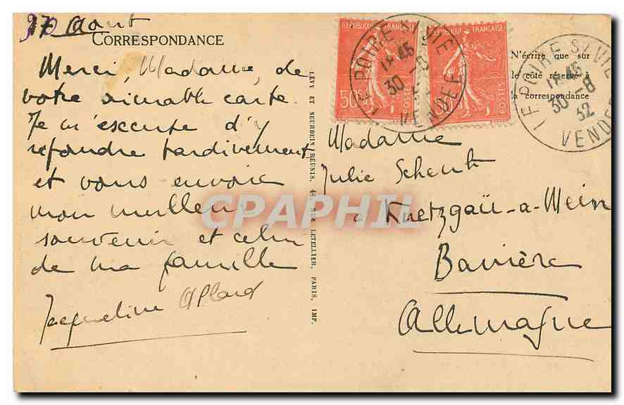 CPA Paris Saint Sulpuce et la Place  — Rückseite