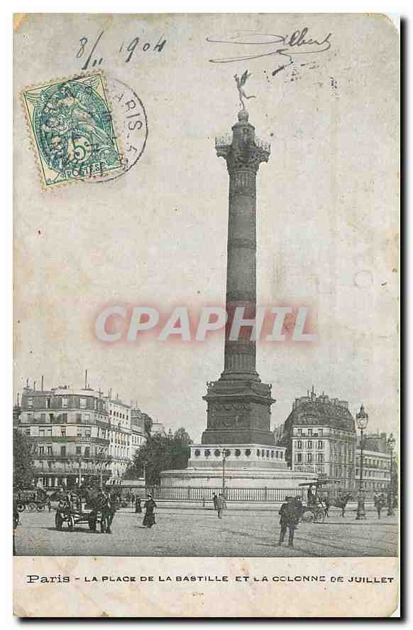 CPA Paris La Plage de la Bastille et la Colonne de Julliet 