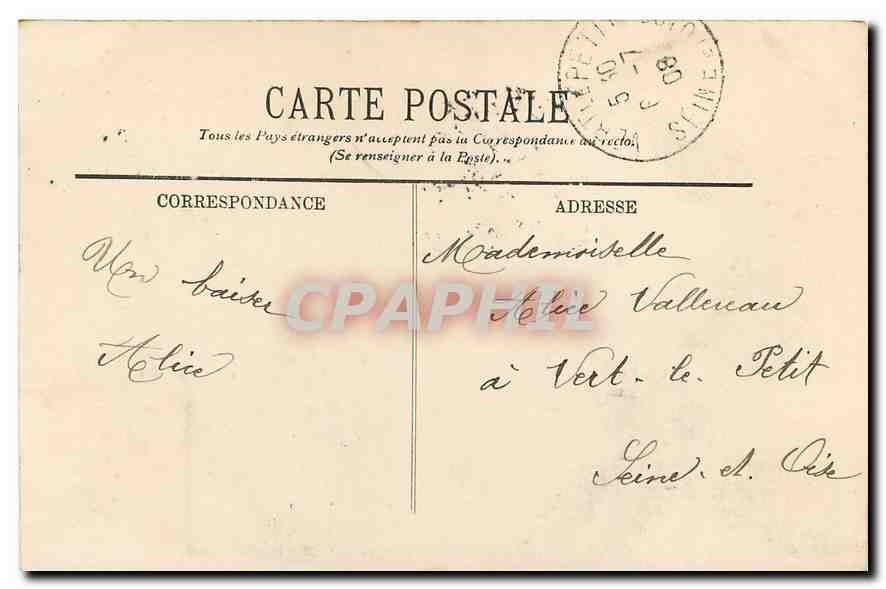 CPA Paris Le Jardin des Tuileurs et l'Arc de Triomphe du Carrousel  — Rückseite