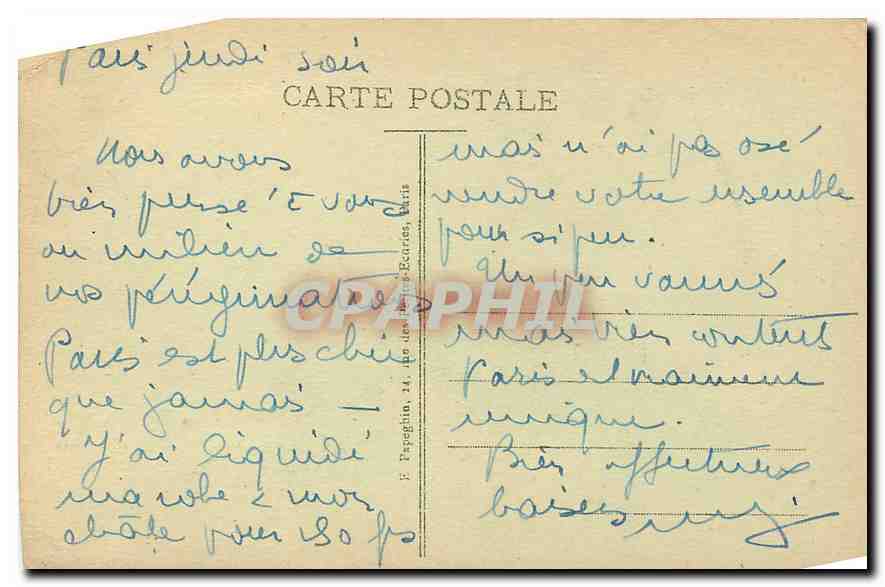 CPA Paris La Conciergerie et le Pont au Change  — Rückseite